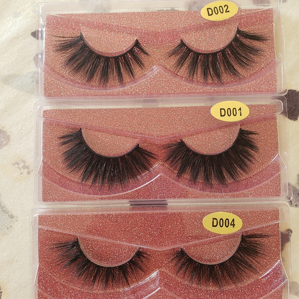 of 3 3D Mink Hair eyelashes